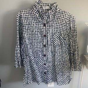 Designer tunic top three-quarter sleeve fun details